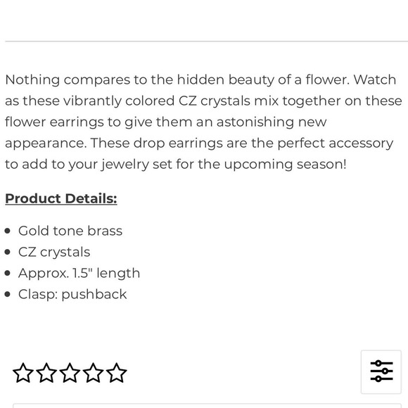 NEW | EYE CANDY | Luxe Collection April Crystal Flower Earrings (RET $94) - Picture 4 of 4